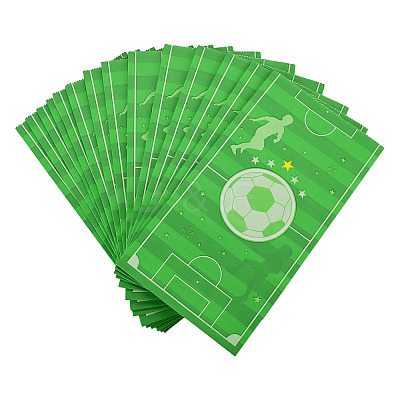 15Pcs Football Pattern Paper Bakery Bags ABAG-TA0002-32C-1