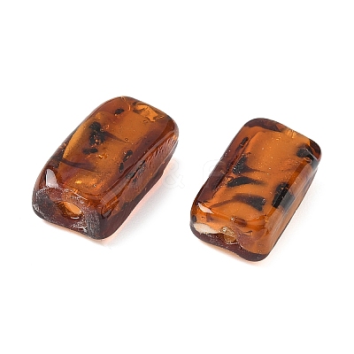 Handmade Gold Sand Lampwork Beads Strands LAMP-Q045-08A-01-1