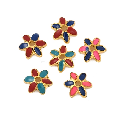 Alloy Enamel Bead Caps FIND-A049-05G-1