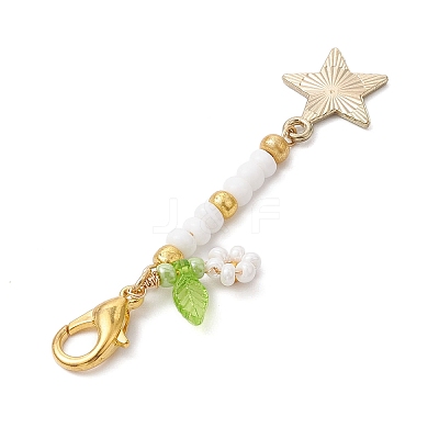 Alloy Enamel Pendant Decorations HJEW-MZ00087-1