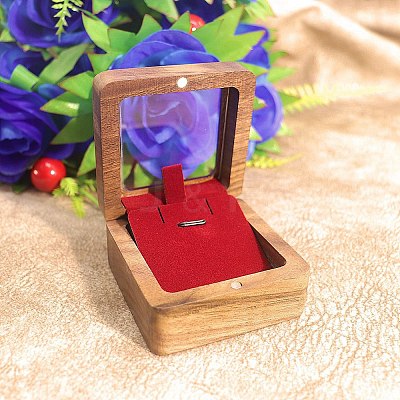 Wood Visible Window Pendant Storage Box PW-WG85001-02-1