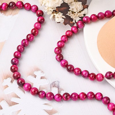 Natural Rose Tiger Eye Beads Strands G-G099-8mm-3-1