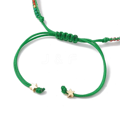Christmas 8mm Round Dyed Natural Malaysia Jade & Natural Carnelian & Glass Seed Beads Braided Bead Bracelets BJEW-MZ00070-01-1