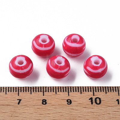 Opaque Striped Acrylic Beads MACR-S373-27D-03-1