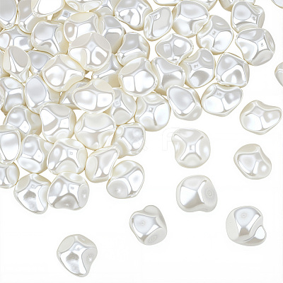 100Pcs ABS Plastic Imitation Pearl Beads OACR-LT0001-09-1