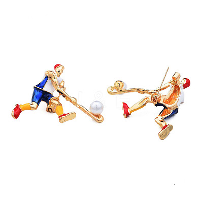 Hockey Enamel Pin with ABS Plastic Pearl JEWB-N007-171-1