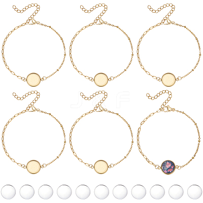 16Pcs 304 Stainless Steel Paperclip Chain Satellite Chain Bracelet Making BJEW-SP0001-32B-1
