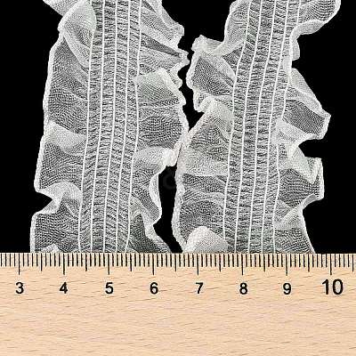 20 Yards Polyester Pleated Elastic Lace Trim SRIB-M015-01C-1