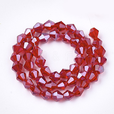 Electroplate Glass Beads Strands X-EGLA-Q118-6mm-A07-1