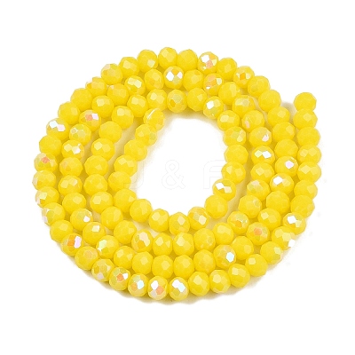 Electroplate Opaque Solid Color Glass Beads Strands EGLA-A044-P4mm-L04-1