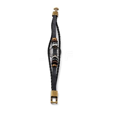 Braided Leather Cord Retro Multi-strand Bracelets BJEW-L616-20I-1