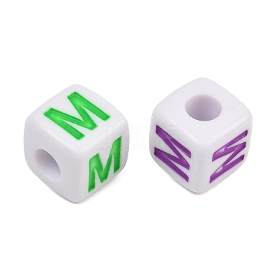 Opaque Acrylic Enamel European Beads AC-ACBA1794-04M-1