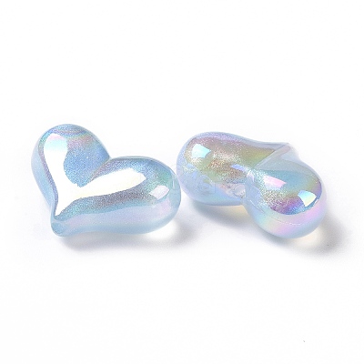 UV Plating Rainbow Iridescent Acrylic Beads OACR-C010-01B-1