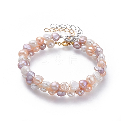Natural Freshwater Pearl Beaded Bracelets Sets BJEW-JB05122-1