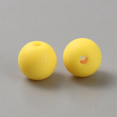 Acrylic Frosted Round Beads FACR-WH0001-06A-11-1