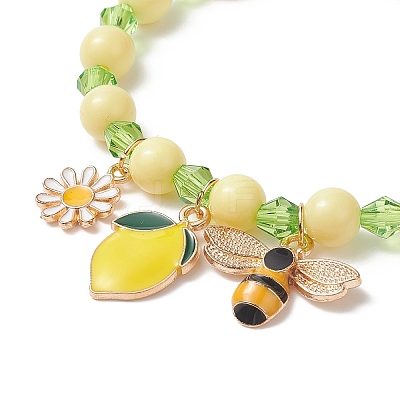 Acrylic Beaded Stretch Bracelet BJEW-JB08770-1
