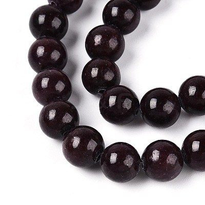 Dyed Natural Mashan Jade Round Beads Strands G-T139-8mm-67I-1