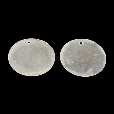 Flat Round Capiz Shell Pendants X-SSHEL-R035-07-1