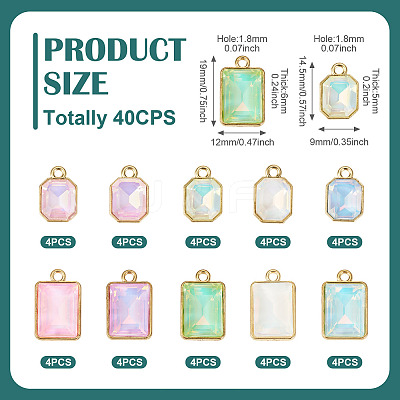 40Pcs 10 Styles Glass Charms GLAA-TA0003-63-1