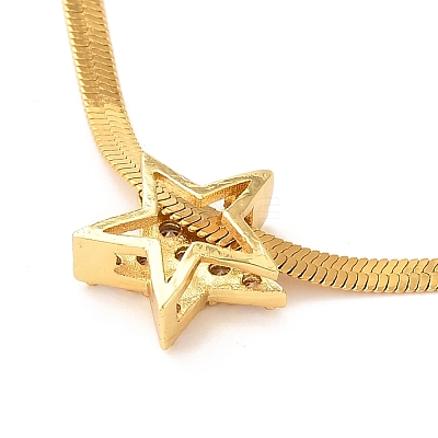 Star 304 Stainless Steel Micro Pave Cubic Zirconia Pendant Necklaces NJEW-F285-02-1