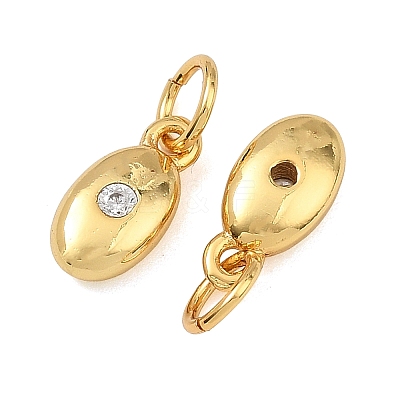 Brass Micro Pave Clear Cubic Zirconia Charms KK-F941-22G-1