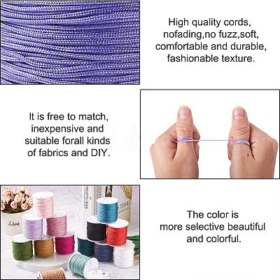 5 Rolls 5 Colors Nylon Braided Cord NWIR-YS0001-01B-1