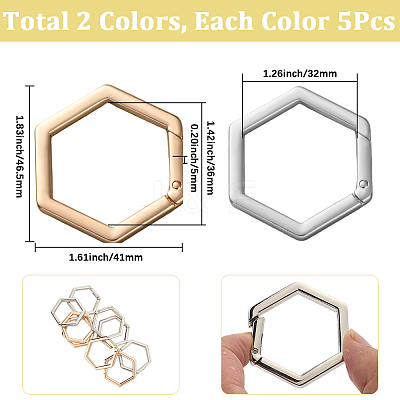10Pcs 2 Colors Zinc Alloy Spring Gate Rings FIND-SP0004-34A-1