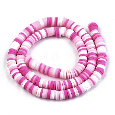 Handmade Polymer Clay Beads Strands CLAY-R089-6mm-093-1