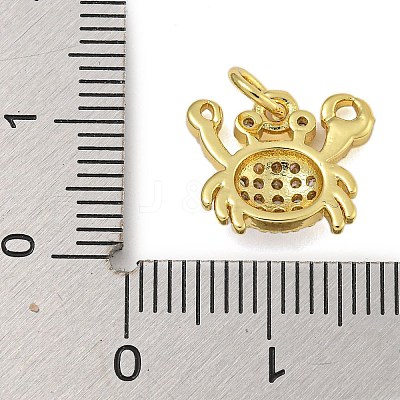 Marine Theme Rack Plating Brass Micro Pave Cubic Zirconia Pendants KK-I718-28G-02-1