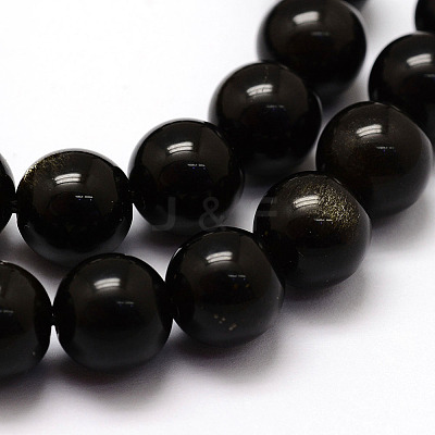 Natural Obsidian Beads Strands X-G-F364-08-10mm-1
