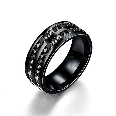 201 Stainless Steel Rhinestone Finger Ring FS-WGE7DD5-07-1
