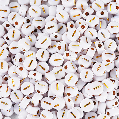 500Pcs Plating Acrylic Beads PACR-TADJ0001-01I-1