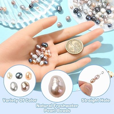 30Pcs 3 Colors Natural Cultured Freshwater Pearl Beads PEAR-YW001-02-1