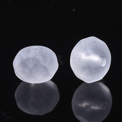 Transparent Frosted Acrylic Beads FACR-N004-003-1