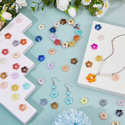 200Pcs Gradient Color Transparent Acrylic Beads OACR-DC0001-49-1
