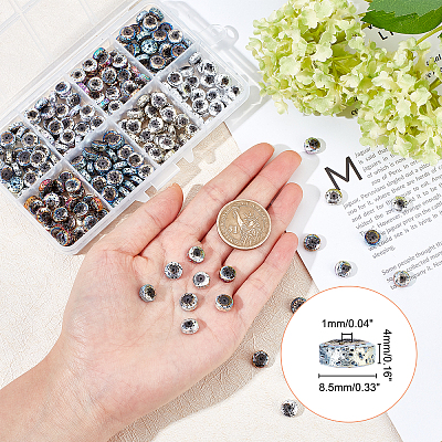 240Pcs 8 Colors Electroplated Natural Lava Rock Beads G-OC0002-03-1