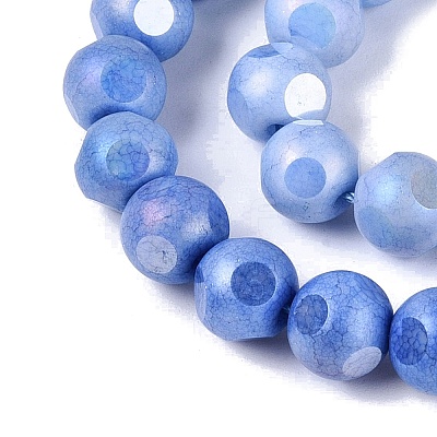 Ombre Effect Dyed Electroplate Opaque Glass Beads Strands LS-EGLA-Q130-01A-04-1