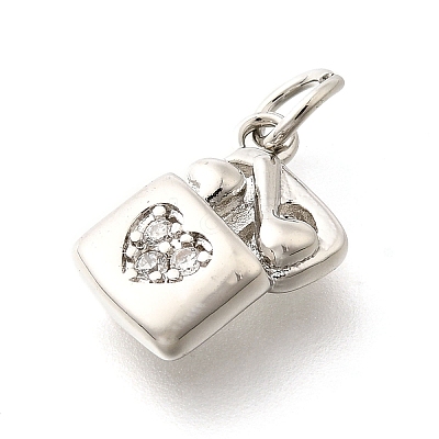 Brass Micro Pave Cubic Zirconia Pendants KK-V007-005P-02-1