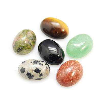 Mixed Gemstone Cabochons X-G-H1596-8x6x3mm-M-1