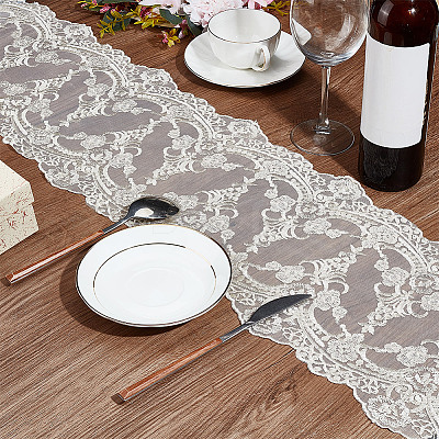 Polyester Lace Table Runners AJEW-WH0248-533A-1