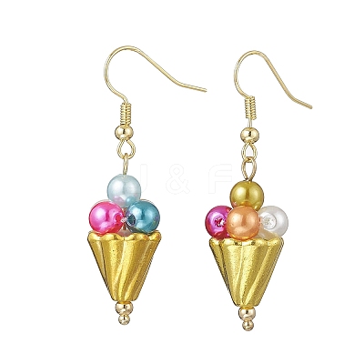 Ice Cream Alloy Acrylic Dangle Earrings EJEW-TA00766-1