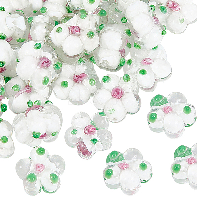 40Pcs Handmade Lampwork Beads LAMP-PA0001-11A-1