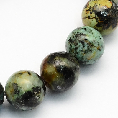 Natural African Turquoise(Jasper) Round Beads Strands G-S181-8mm-1