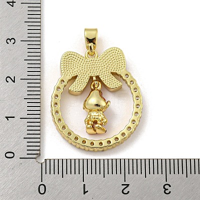 Christmas Brass Micro Pave Cubic Zirconia Pendants KK-H468-01B-01G-1