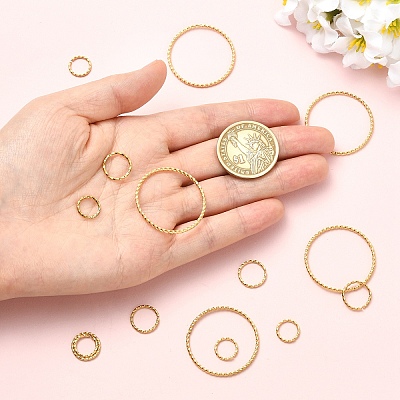 15Pcs 3 Styles 304 Stainless Steel Open Jump Rings STAS-YW0011-26-1