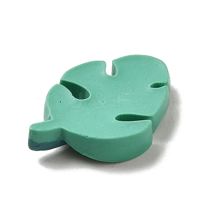 Cute Opaque Resin Leaf Cabochons RESI-L040-02D-1