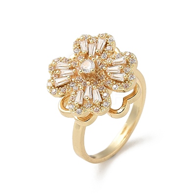 Clover Rotatable Open Cuff Rings for Women LS-RJEW-R007-02G-1