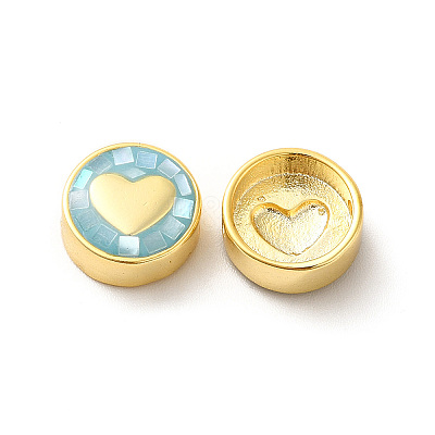 Rack Plating Brass Enamel Beads ENAM-D044-02G-04-1