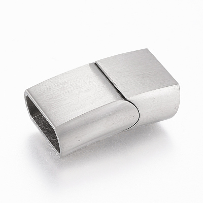 Tarnish Resistant 304 Stainless Steel Magnetic Clasps with Glue-in Ends X-STAS-F131-05P-1