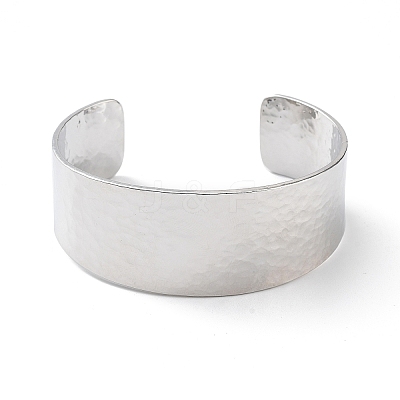 Rack Plating Brass Open Wide Cuff Bangles for Women BJEW-D032-06P-1